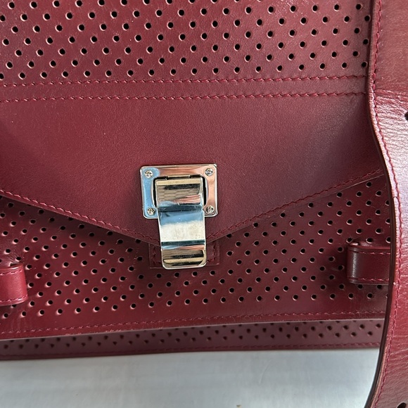 Proenza Schouler medium PS1 leather satchel bag in burgundy color - Picture 9 of 10